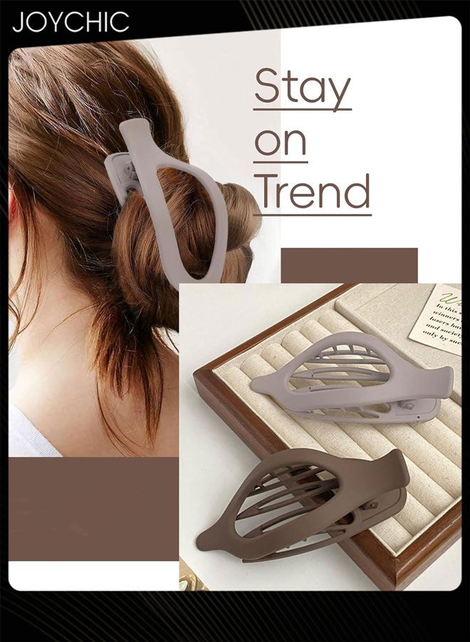 Joychic مشابك شعر فرنسية مسطحة للنساء 6 قطع مشابك شعر تمساح كبيرة لم الشعر الرقيق مشابك شعر على شكل بطة - Image 3
