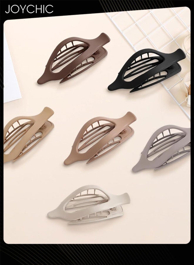 Joychic مشابك شعر فرنسية مسطحة للنساء 6 قطع مشابك شعر تمساح كبيرة لم الشعر الرقيق مشابك شعر على شكل بطة - Image 2