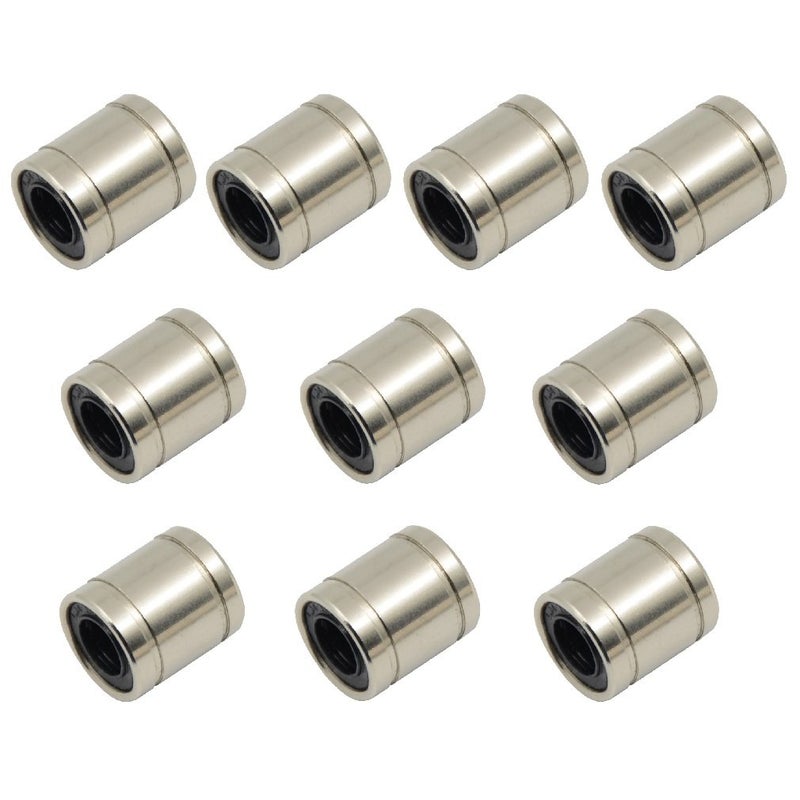 ReliaBot 10PCs LM8SUU Linear Ball Bearing Nickel Plated 8mm x 15mm x 17mm for 8mm Linear Motion Shaft for 3D Printer and CNC Machine - Image 1