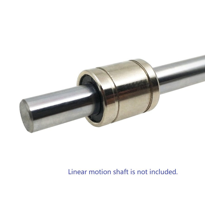 ReliaBot 10PCs LM8SUU Linear Ball Bearing Nickel Plated 8mm x 15mm x 17mm for 8mm Linear Motion Shaft for 3D Printer and CNC Machine - Image 4