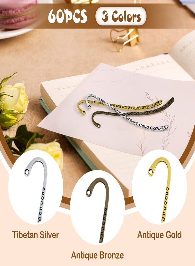 Esquirla 60pcs Retro Metal Bookmark Beading Vintage Bookmark Student Gifts - Image 4