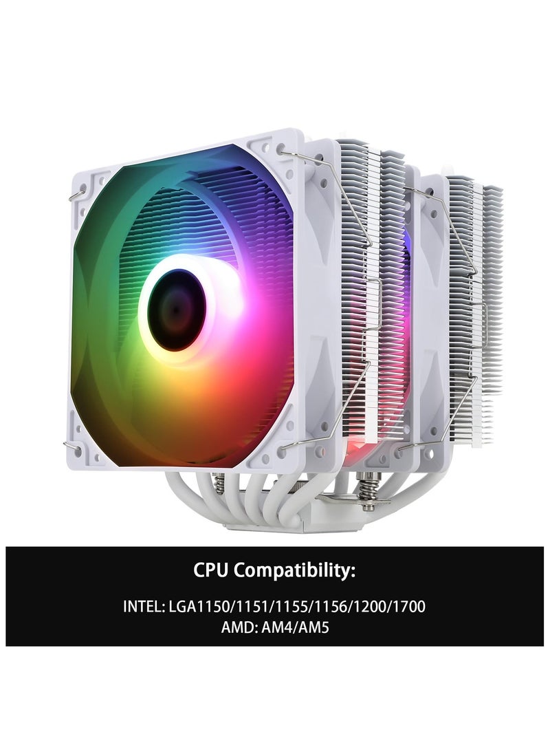 Thermalright Peerless Assassin 120 SE ARGB White CPU Air Cooler, 6 Heat Pipes CPU Cooler, Dual 120mm TL-C12CW-S PWM Fan, AGHP Technology, for AMD AM4/AM5/Intel LGA1700/1150/1151/1155/1200  - Image 4