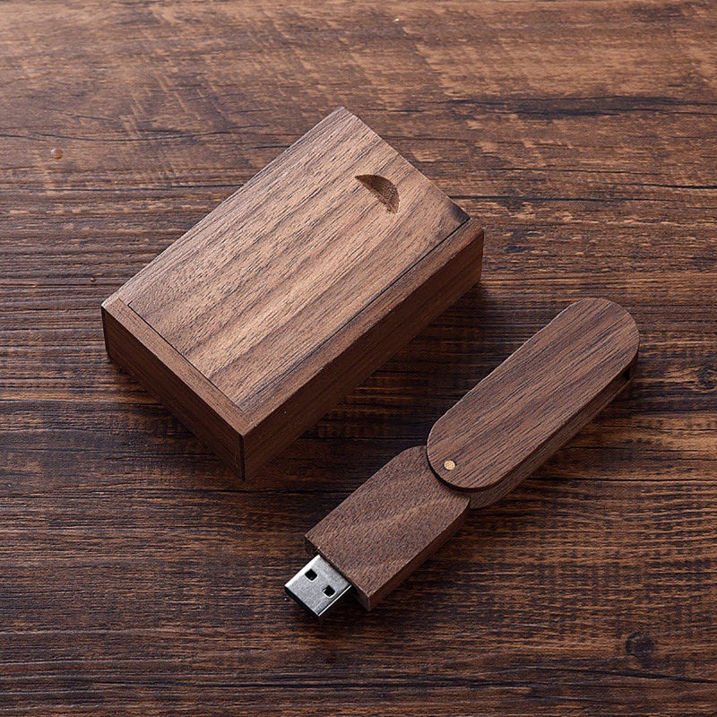 JBOS Wood Gift Box with Sliding Top, Discrete Sliding-Lid Wooden Boxes USB Box for Friends/Business Partners/Photographers/Clients (Walnut Wood, 3.15x2x0.98inch) - Image 3
