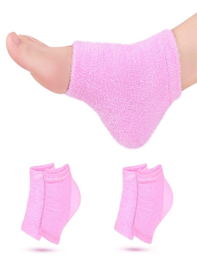 VDFZHL Castor Oil Pack Wrap for Foot, Castor Oil Moisturizing Heel Socks, for Plantar Fasciitis, Cracked Heels - Suitable for Overnight Moisturizing of Feet (Without Essential Oils) (Pink - 2 Pairs) - Image 1