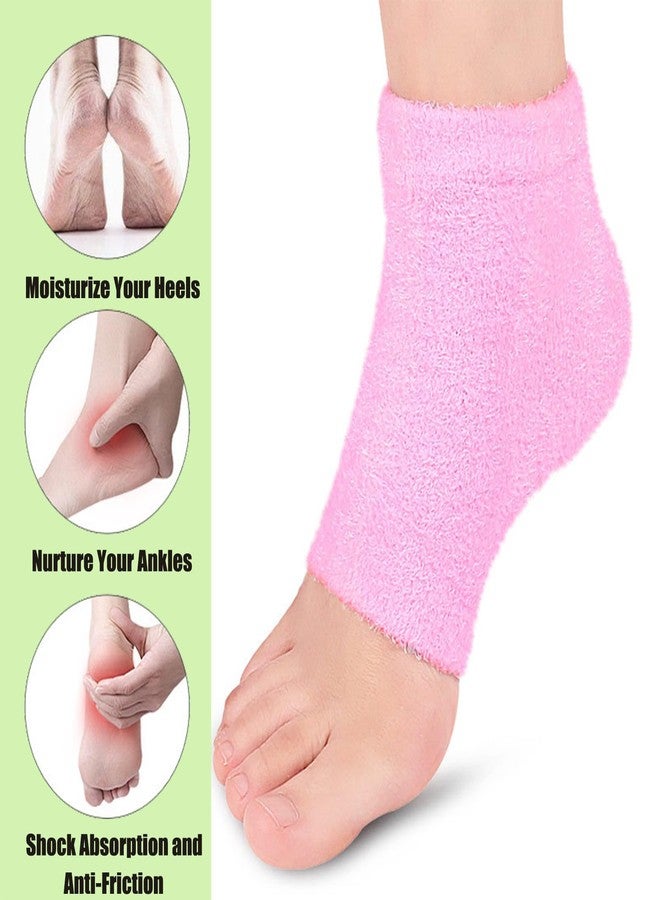 VDFZHL Castor Oil Pack Wrap for Foot, Castor Oil Moisturizing Heel Socks, for Plantar Fasciitis, Cracked Heels - Suitable for Overnight Moisturizing of Feet (Without Essential Oils) (Pink - 2 Pairs) - Image 3