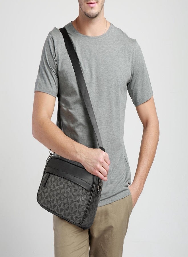 XIKIBEA Crossbody Bag for Mens, Men's commuter shoulder bag, Travel bag Work Business Small men's satchel (Black_5) - Image 2
