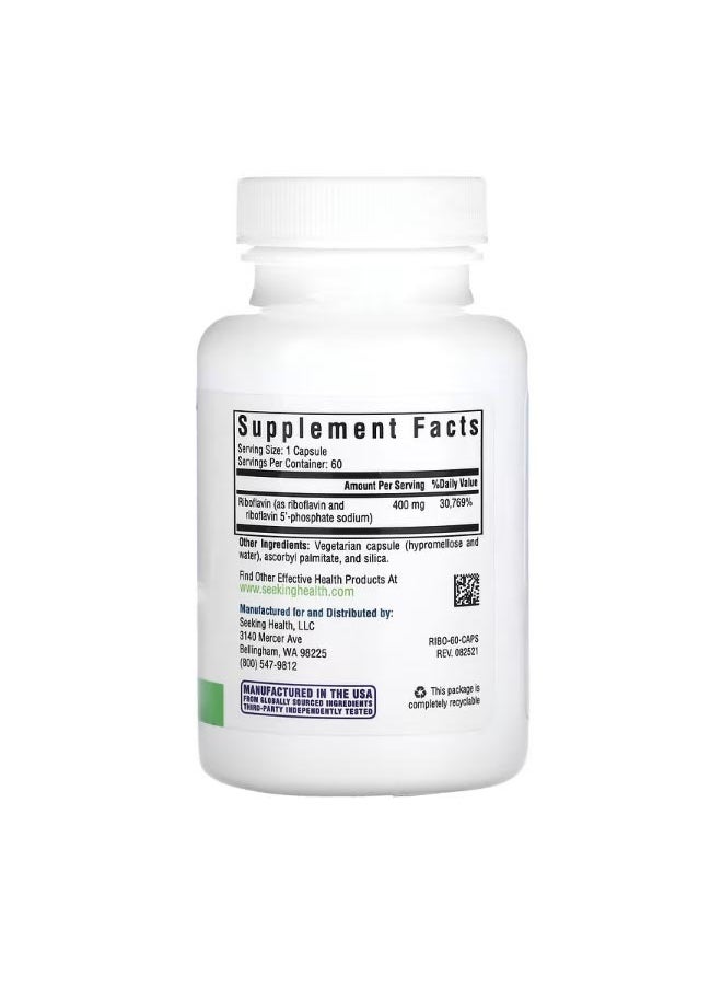 Seeking Health Riboflavin 400 mg 60 Vegetarian Capsules  - Image 2