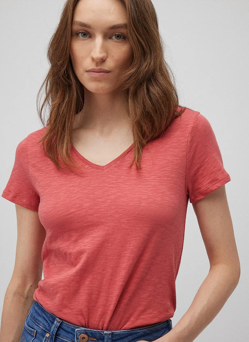 MAVI V Neck Red Basic T-Shirt