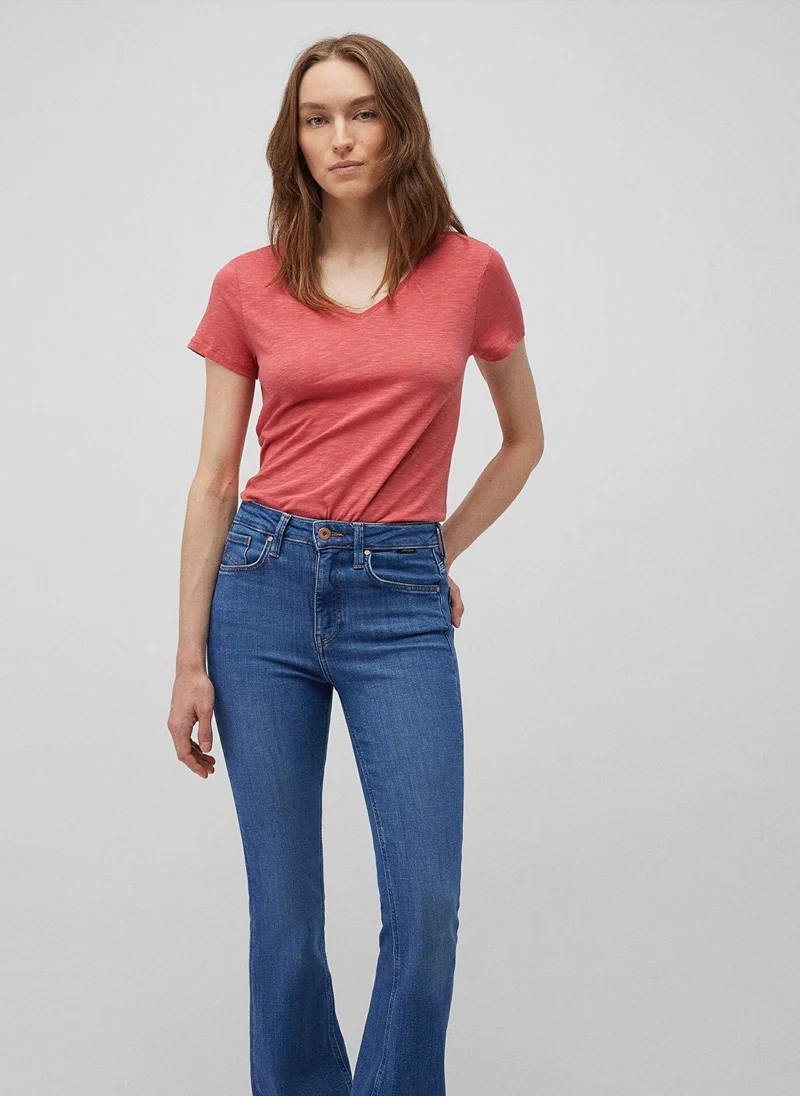 MAVI V Neck Red Basic T-Shirt
