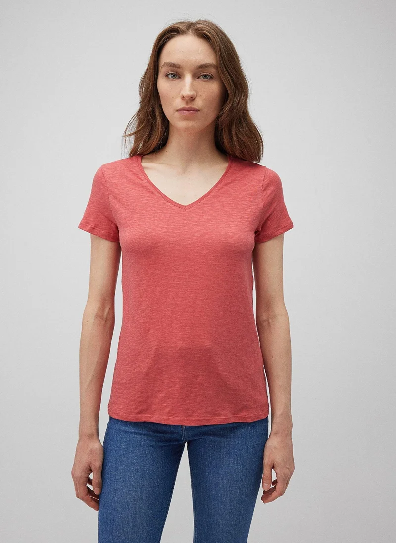 MAVI V Neck Red Basic T-Shirt