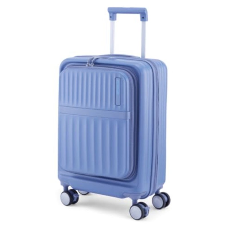 Travel suitcase for airport use, polycarbonate, elemental blue, lightweight with 4 spinner wheels and TSA lock - Image 1