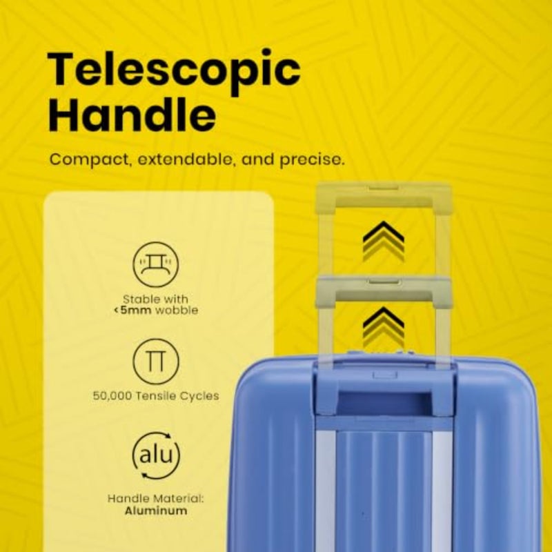Travel suitcase for airport use, polycarbonate, elemental blue, lightweight with 4 spinner wheels and TSA lock - Image 2