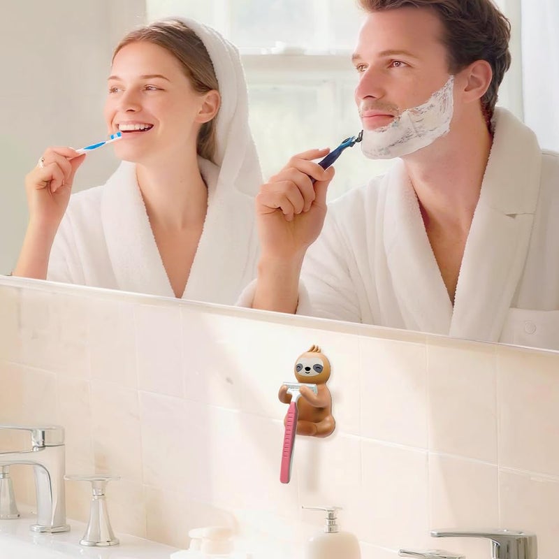 Mhfpl Cute Sloth Razor Holder Shower, Cute Gadgets Leg Razor Holder, Funny Bathroom Decor Accessories for Women Mom Sister Friend Wife Girlfriend, Women's Razor Hang in Shower, Sloth Gifts for Women - Image 4
