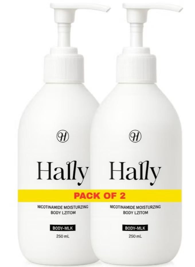 Hally Nicotanamide Moisturizing Body Lotion 250ml x 2