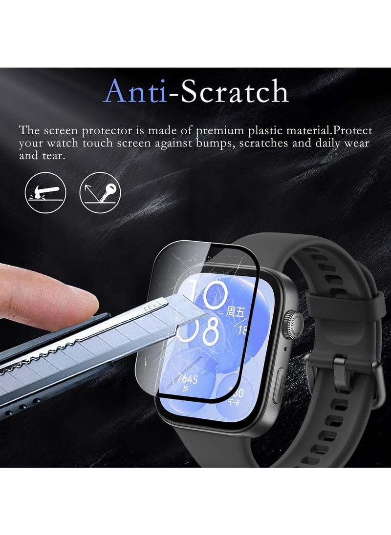 Youque - 2Pcs Screen Protector for HUAWEI Watch Fit 4, Curved Full Coverage Anti-Scratch Clear Soft Film - Image 1