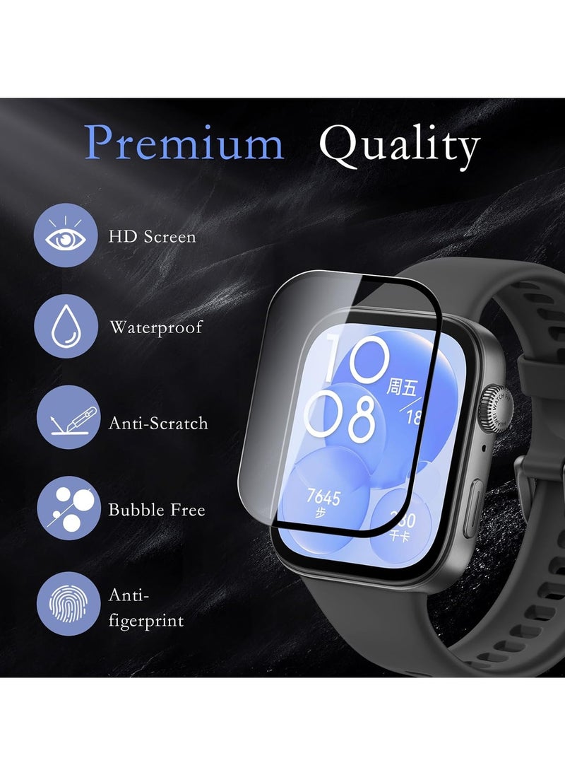 Youque - 2Pcs Screen Protector for HUAWEI Watch Fit 4, Curved Full Coverage Anti-Scratch Clear Soft Film - Image 1