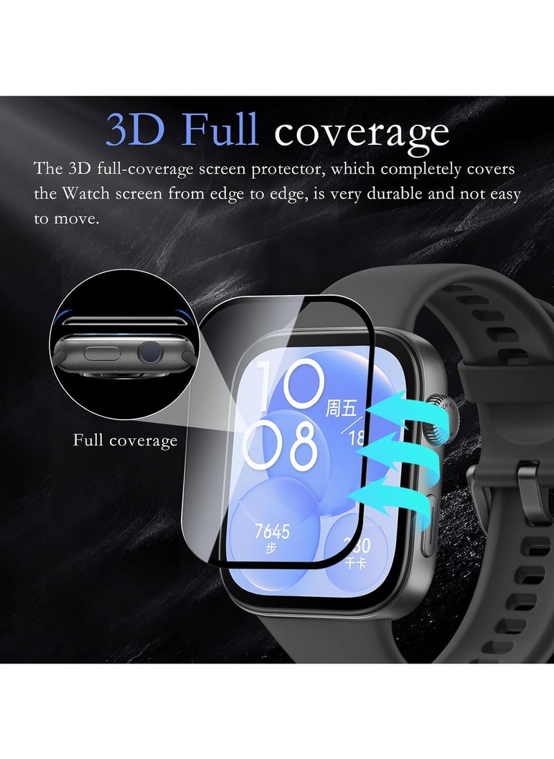 Youque - 2Pcs Screen Protector for HUAWEI Watch Fit 4, Curved Full Coverage Anti-Scratch Clear Soft Film - Image 1