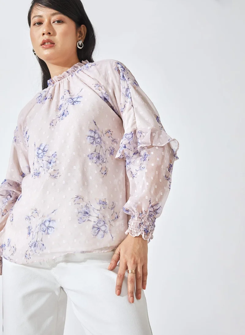 ذا ليبل لايف بلوزة بأكمام مكشكشة