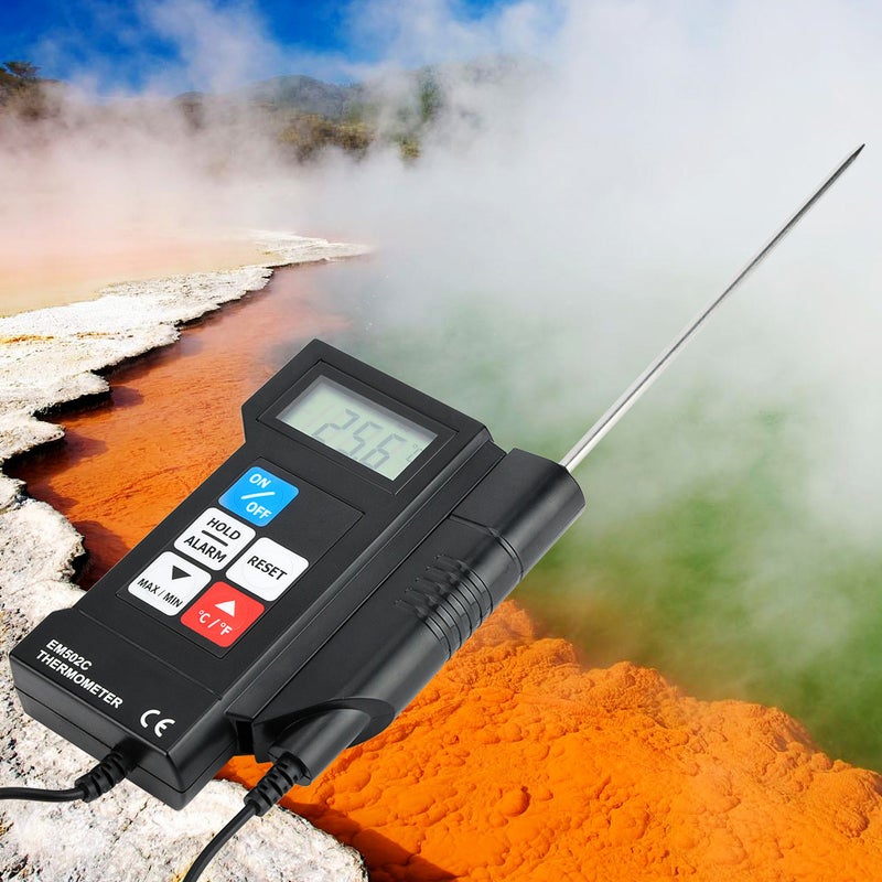 متر حرارة إلكتروني رقمي احترافي EM502C لمتطلبات الطعام بمسبار الحرارة - Image 3