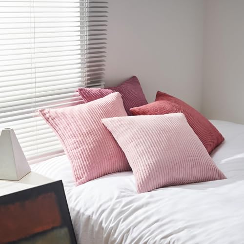 Topfinel Pink Throw Pillows Covers 18x18 Inch Set of 4,Farmhouse Corduroy Decorative Cushion Case,Valentine's Day Pillow Case for Bedroom Couch Sofa Living Room,Spring Home Decor - Image 5