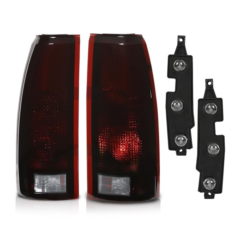 PIT66 Tail Lights Assembly w/Connector Circuit Compatible with 1988-1999 Chevy GMC Silverado Sierra C/K 1500 2500 3500 Red Lens Rear Light Lamps Driver & Passenger Side - Image 1