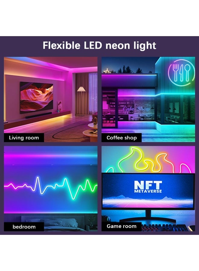 نجفة شوب ليد RGB ذكي متعدد الاستخدامات بتحكم بالموبايل , تحكم عبر التطبيق و إضاءة متحركة مع الصوت  يمكن التحكم في ليد RGB بكل سهولة عن طريق تطبيق على الهاتف المحمول، مما يتيح لك اختيار الألوان، تغيير أوضاع الإضاءة، ضبط شدة الإضاءة، وتفعيل وضع التفاعل مع ذبذبات الصوت والموسيقى لتحويل أي مكان إلى تجربة إضاءة ديناميكية وحيوية. كما يمكن التحكم به أيضًا باستخدام الريموت كنترول لمزيد من الراحة. - Image 2