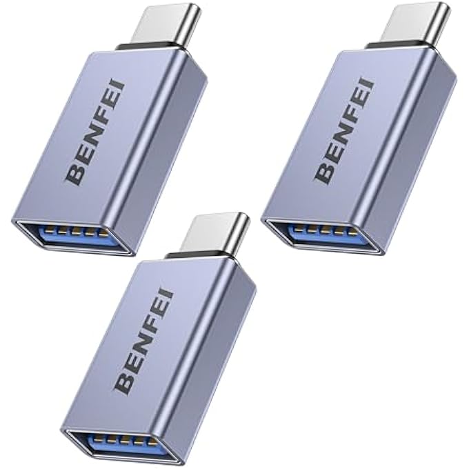 Benfei USB C TO USB 3.0 ADAPTER, 3 PACK USB C TO A MALE TO FEMALE ADAPTER COMPATIBLE WITH MACBOOK 2018 2017 2016, SAMSUNG GALAXY NOTE 8, GALAXY S8 S8+ S9, GOOGLE PIXEL, NEXUS, AND MORE - Image 1