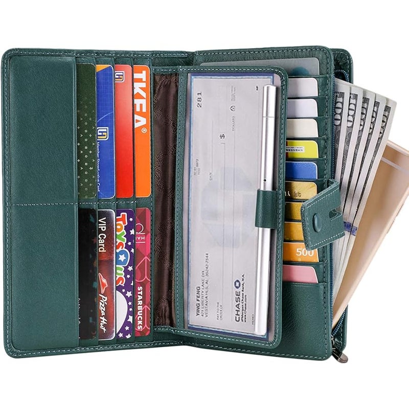 ITSLIFE Women's Big Fat Rfid Leather wallet clutch organizer checkbook holder - Image 4