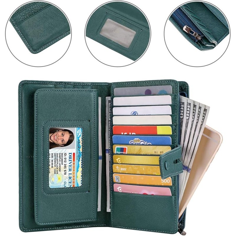 ITSLIFE Women's Big Fat Rfid Leather wallet clutch organizer checkbook holder - Image 5