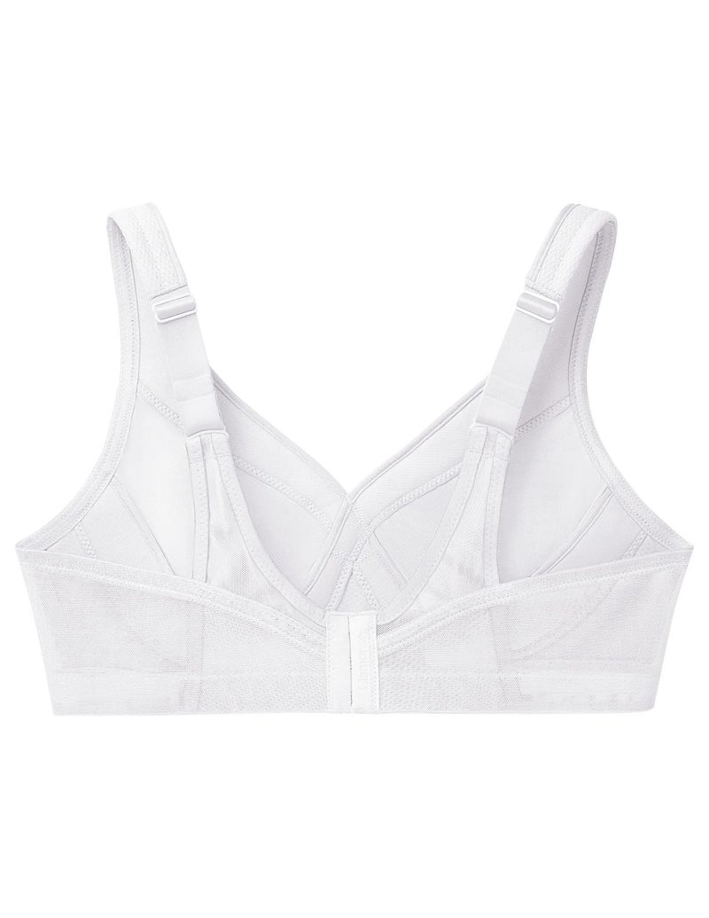Glamorise Full Figure Plus Size MagicLift Seamless Sports Bra Wirefree #1006 White - Image 5