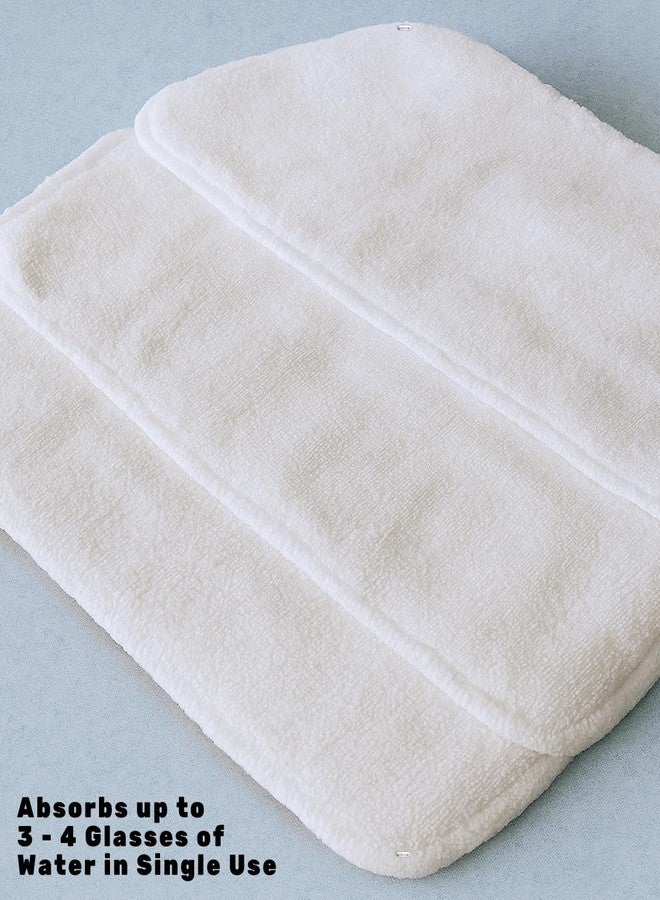 Rachna 4 Layer Reusable Bamboo Cotton Diaper Inserts for Babies | Extra Soft Quick Absorbing Hypoallergenic Liner Pad Sets for Nappies – White – Pack of 2-36 x 14 cm - Image 4