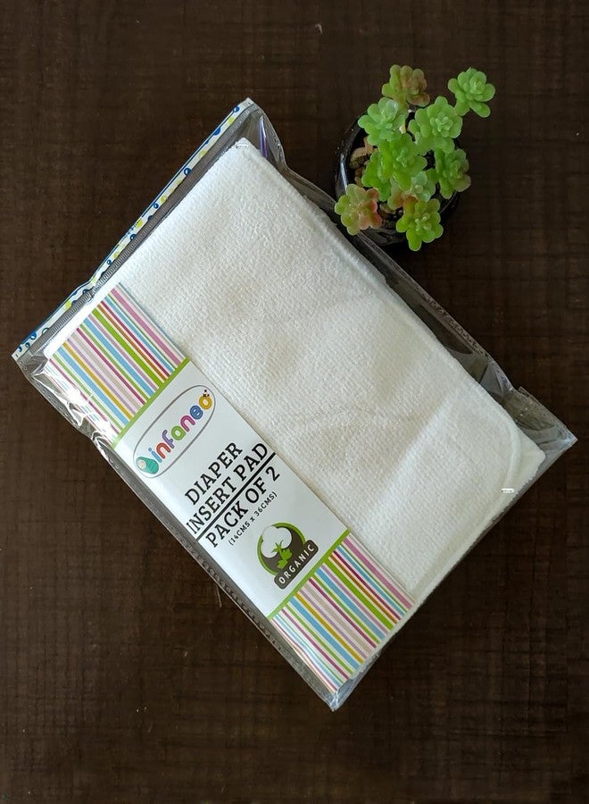 Rachna 4 Layer Reusable Bamboo Cotton Diaper Inserts for Babies | Extra Soft Quick Absorbing Hypoallergenic Liner Pad Sets for Nappies – White – Pack of 2-36 x 14 cm - Image 1