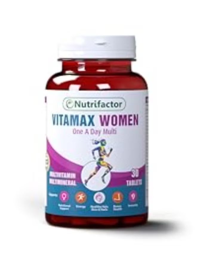 Nutrifactor Vitamax for Women is a multivitamin and mineral dietary supplement.