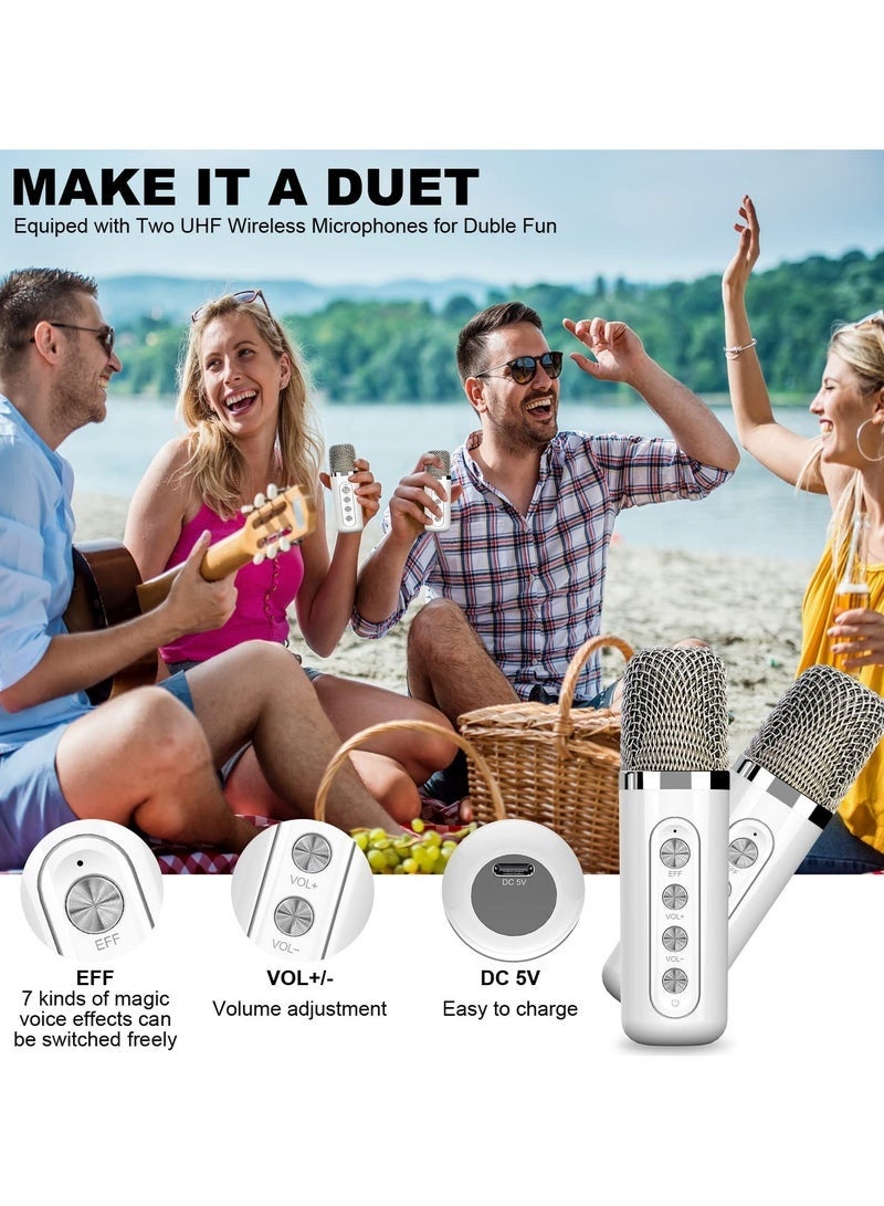 سو.يوسد نظام صوتي احترافي محمول لكاريوكي مع ميكروفونين لاسلكيين بتردد فائق العلو، بطارية طويلة الأمد بسعة 3000 مللي أمبير، بلوتوث 5.3 + مدخلات متعددة USB/TF/AUX - Image 3