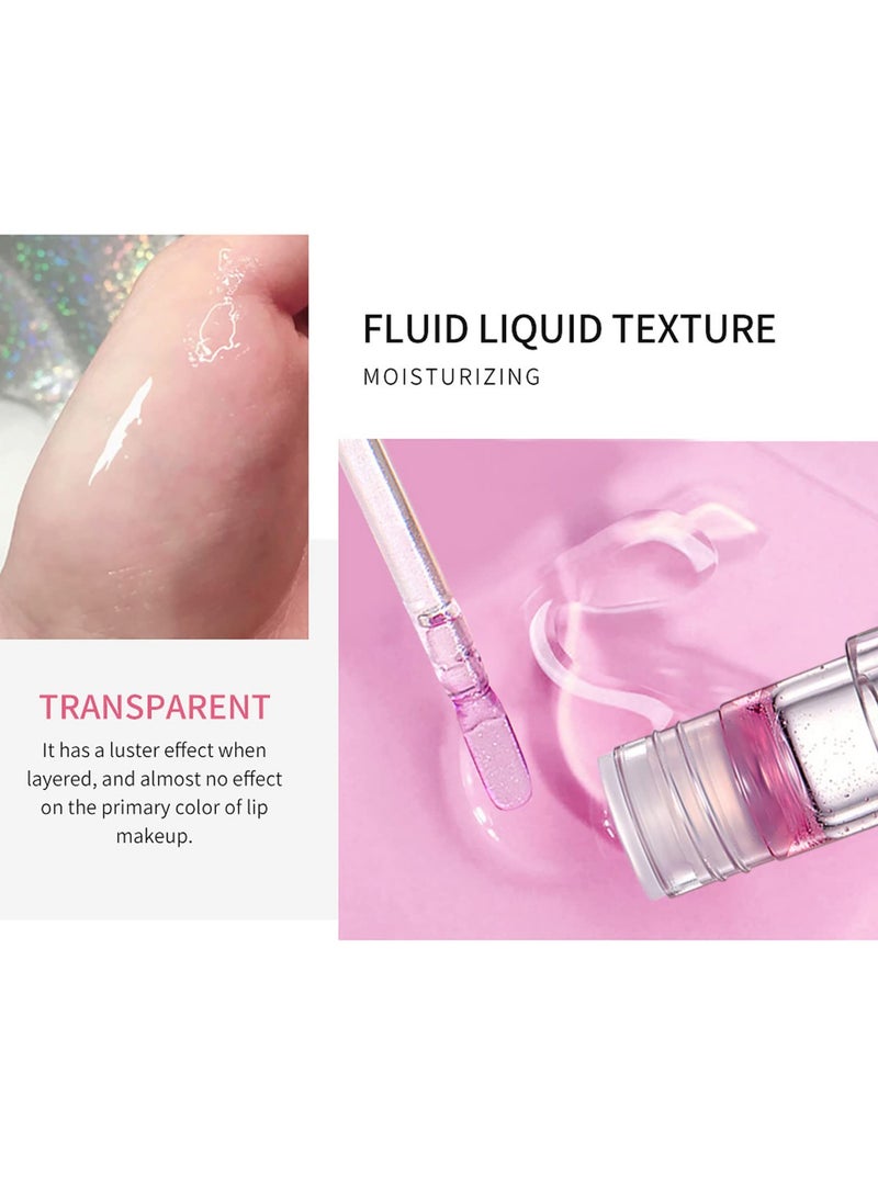 SYOSI 3 Pcs Hydrating Lip Glow Oils, Color Changing Hydrating Lip Plumping Glitter Lip Oil Smooth Moisturizing Long-lasting High Glossy Not Easy to Dip Cup - Image 4