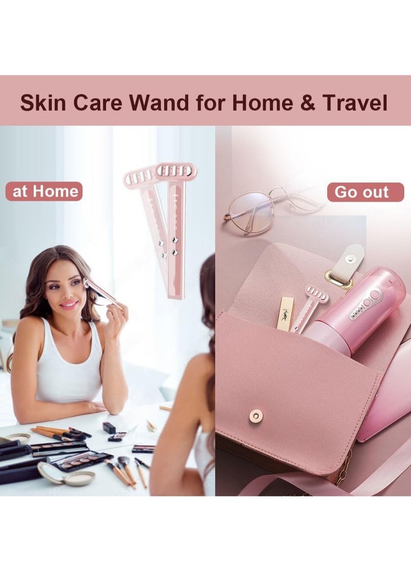 Light-Therapy-Wand, Red Light Therapy Wand for Face & Eyes & Neck, Rechargeable Led Facial Light Therapy 9 Colors Eye Beauty Wand Face Massager, for Skin Rejuvenation at Home (Pink)  - Image 5