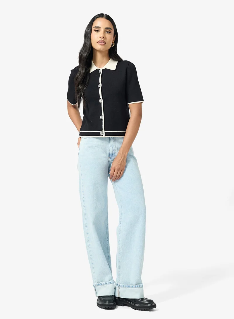 ONLY  Kniitted Buttoned Polo Cardigan for Women | Best Price UAE