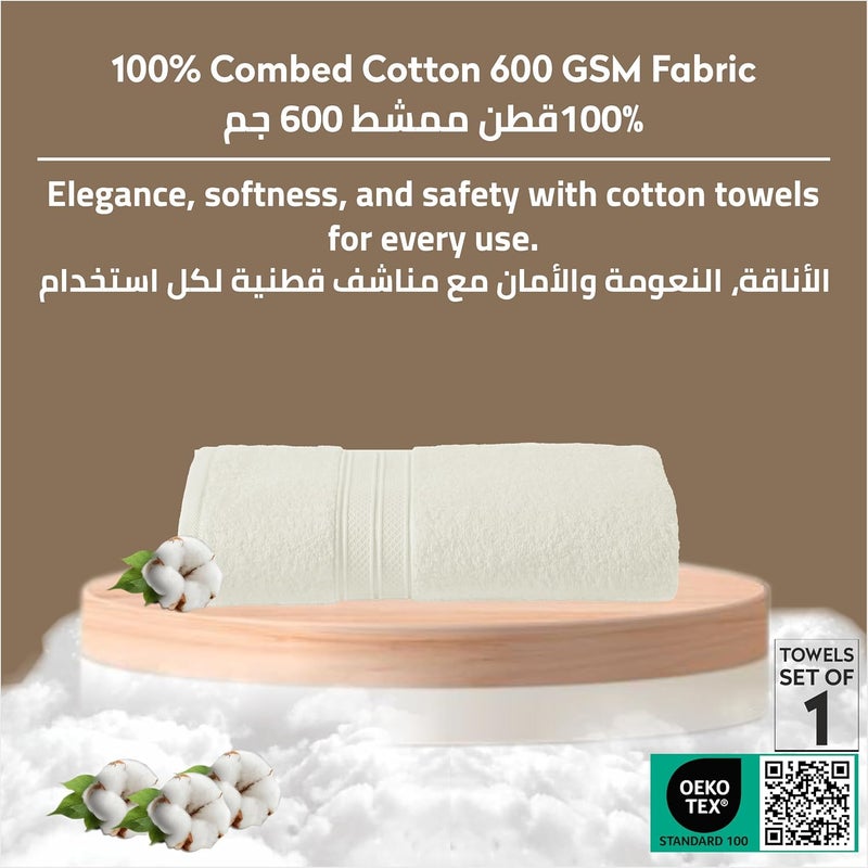 منشفة استحمام فاخرة من دونيتيلا 100% قطن ممشط (70 سم × 140 سم)، 600 جرام للمتر المربع، منشفة كبيرة، ناعمة، ماصة، سريعة الجفاف، مناشف مثالية للحمام والصالة الرياضية والمنتجع الصحي والفندق - Image 3