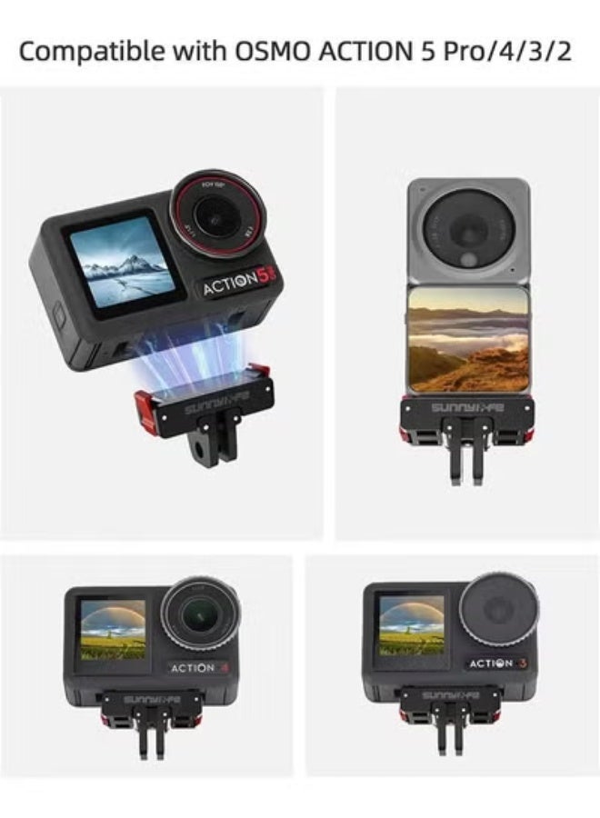 سني لايف محول تركيب مغناطيسي متعدد الوظائف قابل للطي سريع الإصدار لكاميرا DJI Osmo Action 5 Pro/Action 4/3/2 - Image 4