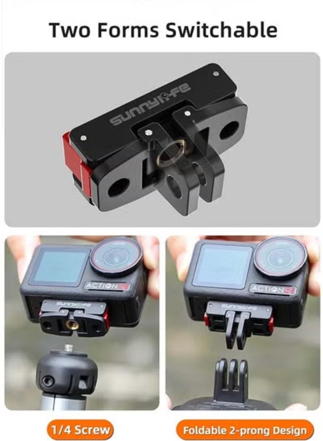 سني لايف محول تركيب مغناطيسي متعدد الوظائف قابل للطي سريع الإصدار لكاميرا DJI Osmo Action 5 Pro/Action 4/3/2 - Image 5