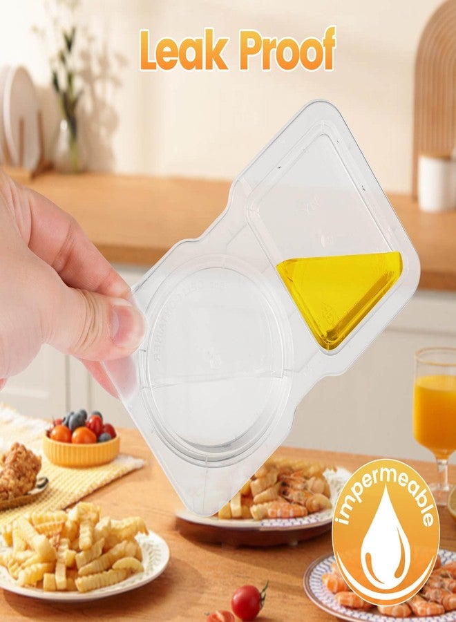 Dasinro Double Compartment Condiment Containers with Lid (Transparent 20PCS) Used For Portioning Fruits,Storing Food Dips and Carrying Snacks - Image 3