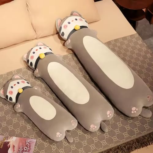 TechMax Solution Grey Neck Ball Long CAT Plush Pillow - Image 5