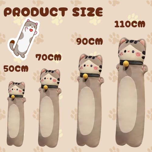 TechMax Solution Grey Neck Ball Long CAT Plush Pillow - Image 2