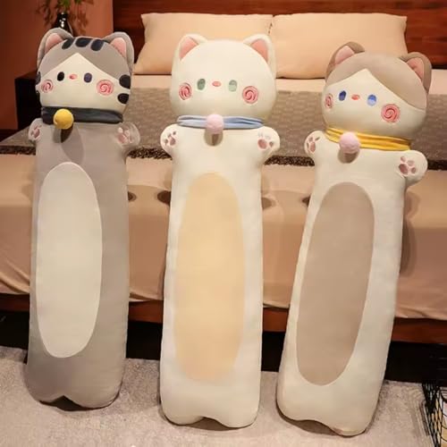 TechMax Solution Grey Neck Ball Long CAT Plush Pillow - Image 4