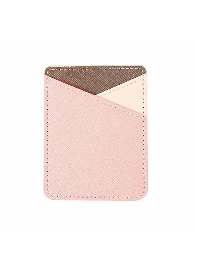 lenoup PU Leather Stick on Cell Phone Wallet,Cell Phone Card Holder Phone Pocket for Credit Card, Business Card ID and Keys(Beige) - Image 1