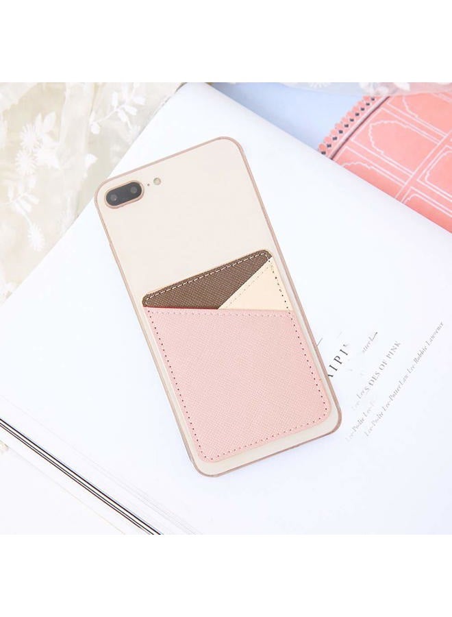 lenoup PU Leather Stick on Cell Phone Wallet,Cell Phone Card Holder Phone Pocket for Credit Card, Business Card ID and Keys(Beige) - Image 4