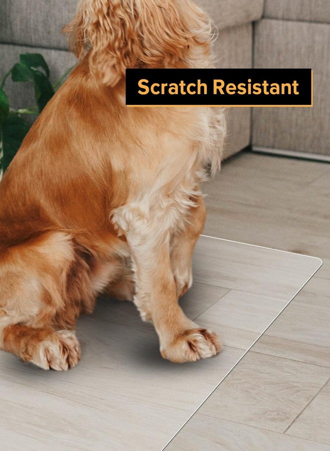 FURKIT سجادة أرضية شفافة غير لامعة، سجادة أرضية متينة من مادة PVC مقاومة للخدش (28 بوصة × 36 بوصة) - Image 2