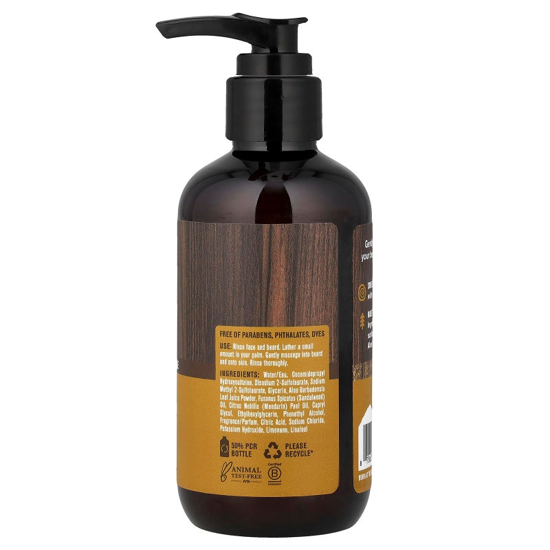 Every Man Jack Beard + Face Wash - Sandalwood | 200 ml - 1 Bottle | Naturally Derived, Parabens-free, Pthalate-free, Dye-free, and Certified Cruelty Free - Image 2