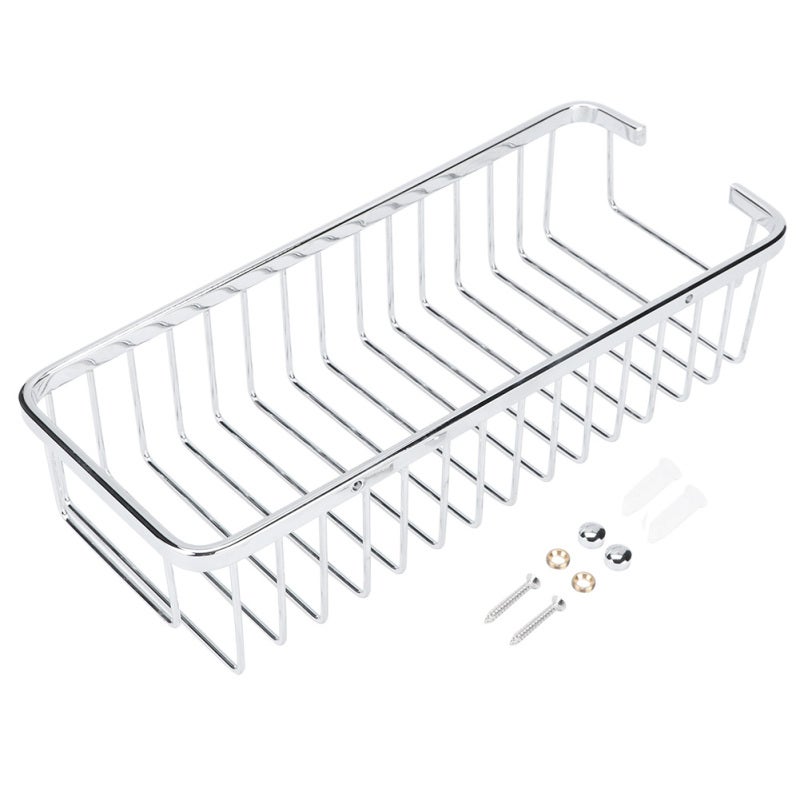Stainless Steel Wall Mounted Shampoo Conditioner Holder Storage Basket Shelf Organizer Bathroom KitchenStainless Steel 30cm - Image 1
