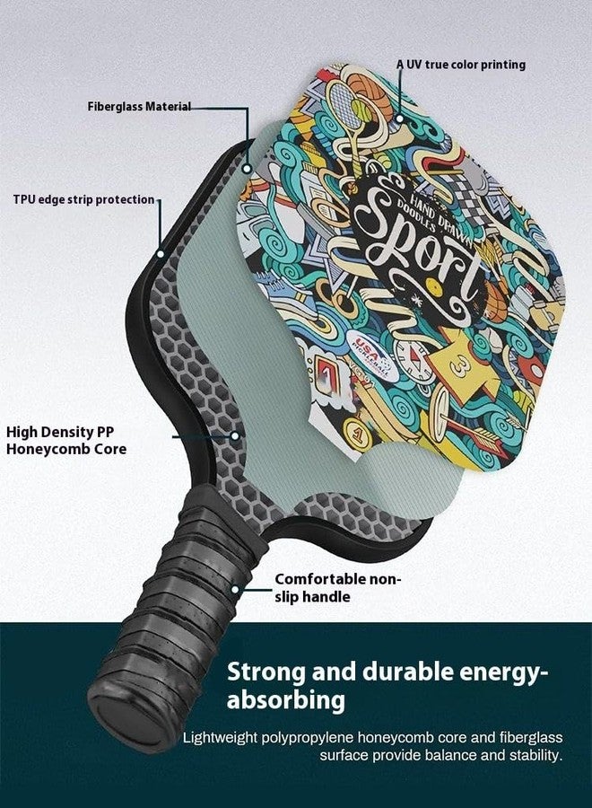 Lampostick Pickleball Paddles Set of 2 or 4, USAPA Approved Pickleball Paddles Set with 4 Pickle Balls and Carry Bag, Fiberglass Rackets 2 Pack Gifts for Beginners&Pros - Image 4